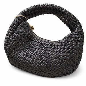 ANTIK KRAFT Black Hand Woven Style Shoulder Tote Bag